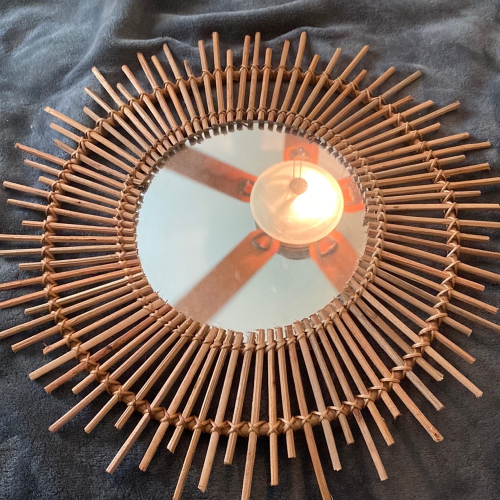 TJ Maxx Sun Rattan Mirror; never used; good condition; very cute for summer!